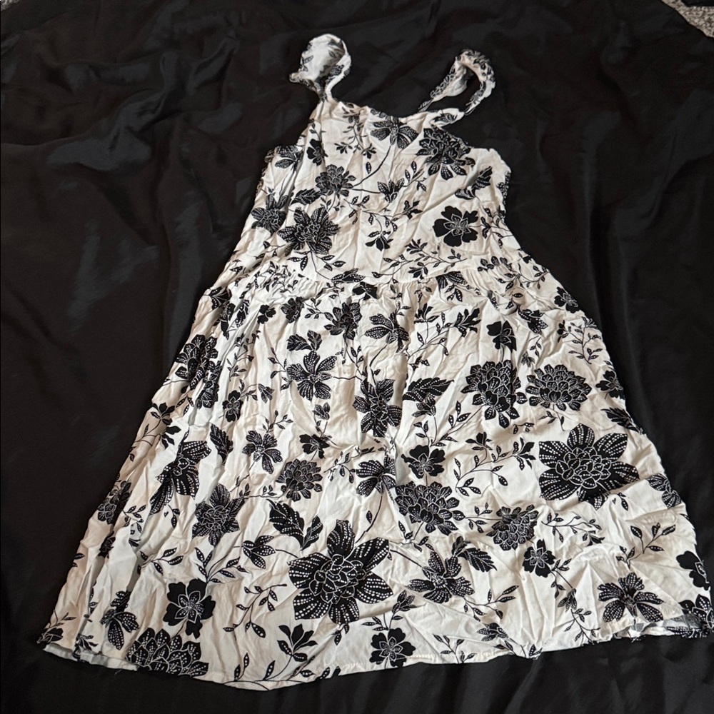 Place Black and White Floral Kids Dress